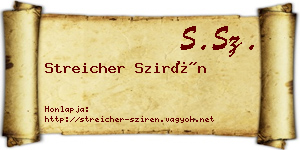 Streicher Szirén névjegykártya